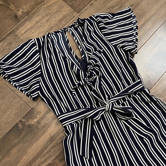 Navy Striped Jumpsuit - Picture 4 of 5